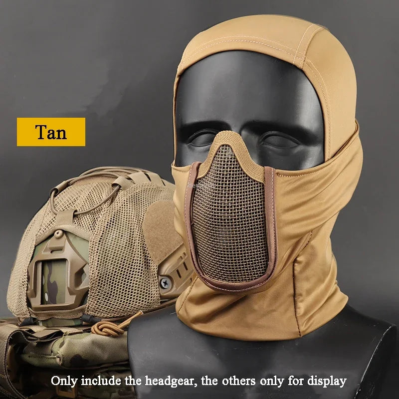Balaclava Táctica con Máscara de Malla Plegable para Airsoft/Paintball (Estilo Ninja)