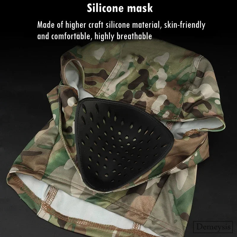 Balaclava Táctica de Silicona Media Cara Cortavientos para Airsoft/Caza/CS
